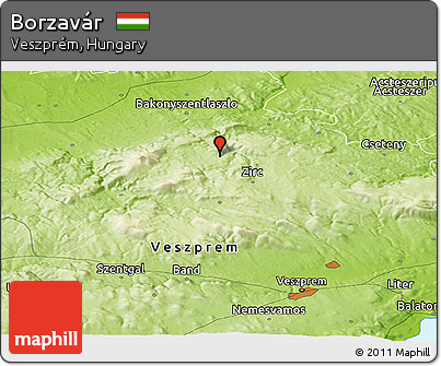 Physical Panoramic Map of Borzavár