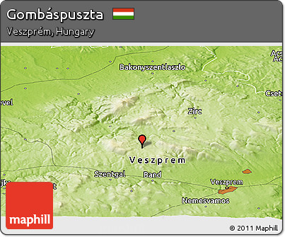 Physical Panoramic Map of Gombáspuszta