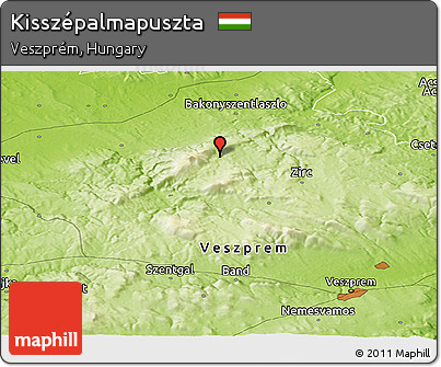 Physical Panoramic Map of Kisszépalmapuszta