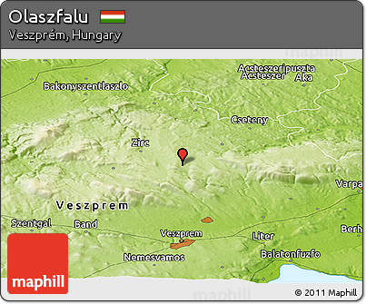 Physical Panoramic Map of Olaszfalu