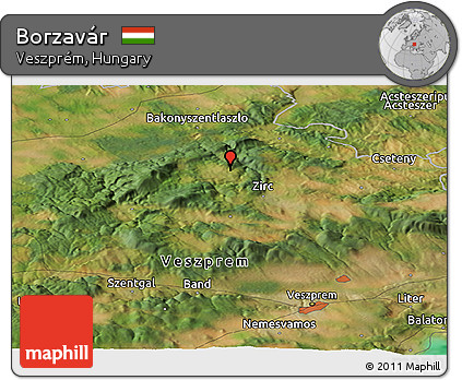Satellite Panoramic Map of Borzavár