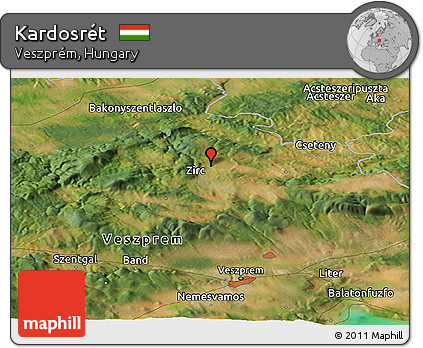 Satellite Panoramic Map of Kardosrét