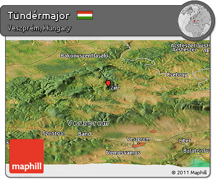 Satellite Panoramic Map of Tündérmajor