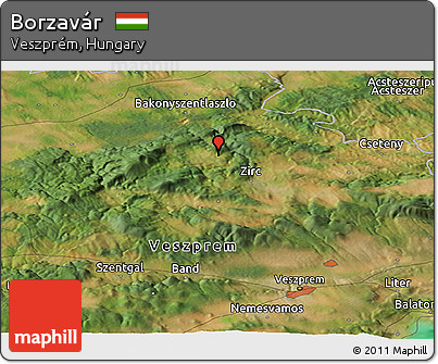 Satellite Panoramic Map of Borzavár