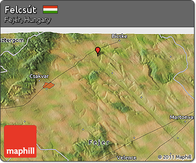 Satellite 3D Map of Felcsút