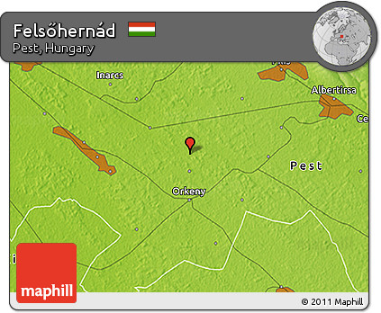 Physical 3D Map of Felsőhernád