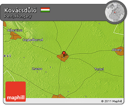Physical 3D Map of Kovácsdůlő