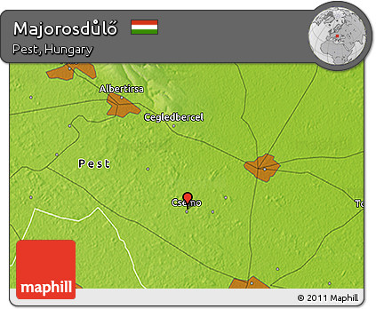 Physical 3D Map of Majorosdůlő
