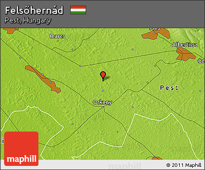 Physical 3D Map of Felsőhernád