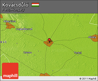 Physical 3D Map of Kovácsdůlő