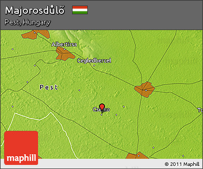 Physical 3D Map of Majorosdůlő