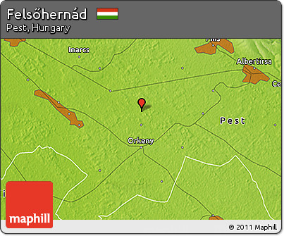 Physical 3D Map of Felsőhernád