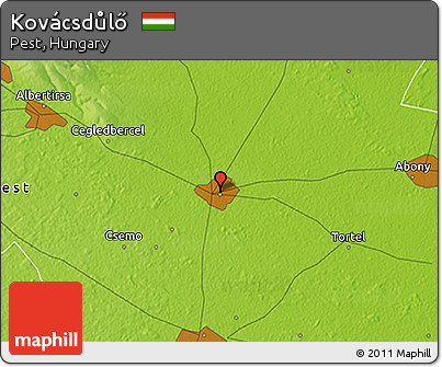 Physical 3D Map of Kovácsdůlő
