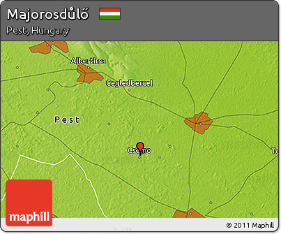 Physical 3D Map of Majorosdůlő