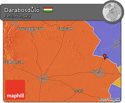 Political 3D Map of Darabosdůlő