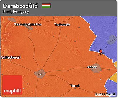 Political 3D Map of Darabosdůlő
