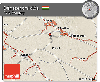 Shaded Relief 3D Map of Dánszentmiklós