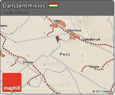 Shaded Relief 3D Map of Dánszentmiklós