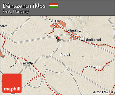 Shaded Relief 3D Map of Dánszentmiklós