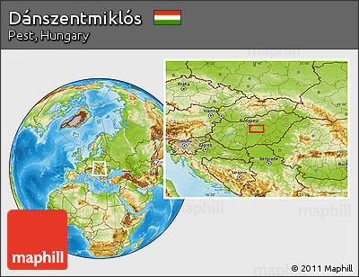 Physical Location Map of Dánszentmiklós