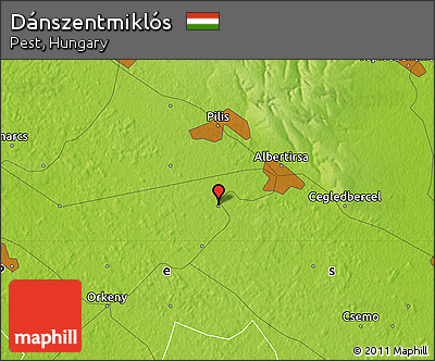 Physical Map of Dánszentmiklós