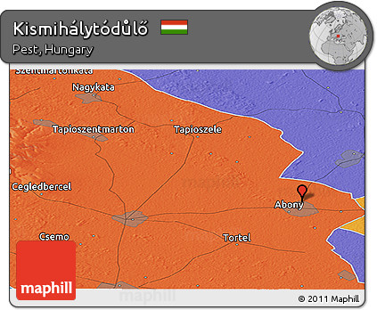 Political Panoramic Map of Kismihálytódůlő