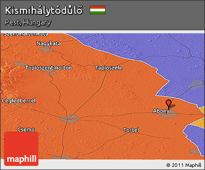 Political Panoramic Map of Kismihálytódůlő
