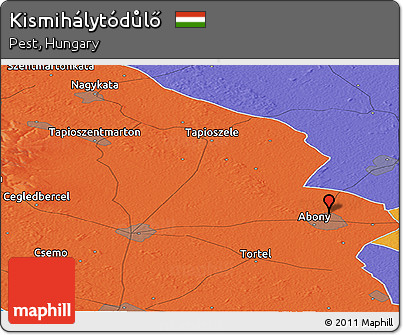 Political Panoramic Map of Kismihálytódůlő