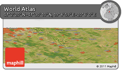 Satellite Panoramic Map of the Area around 47° 16' 15" N, 19° 37' 30" E