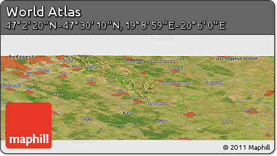 Satellite Panoramic Map of the Area around 47° 16' 15" N, 19° 37' 30" E