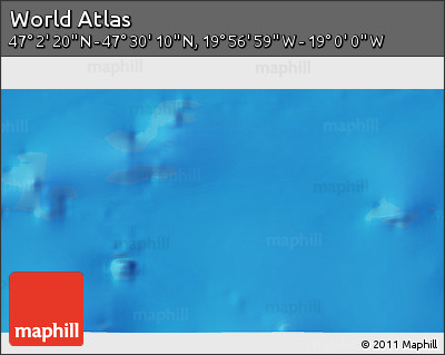 Physical 3D Map of the Area around 47° 16' 15" N, 19° 28' 30" W