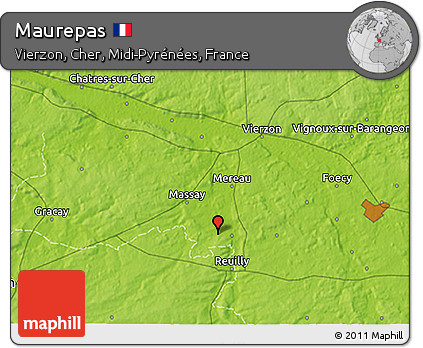 Physical 3D Map of Maurepas
