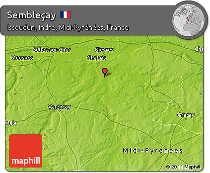 Physical 3D Map of Sembleçay