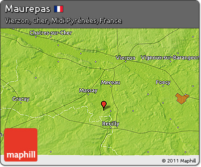 Physical 3D Map of Maurepas