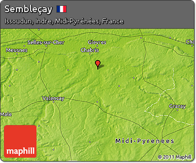 Physical 3D Map of Sembleçay
