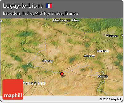 Satellite 3D Map of Luçay-le-Libre