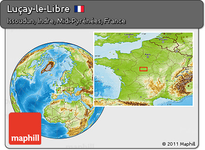 Physical Location Map of Luçay-le-Libre