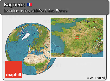 Satellite Location Map of Bagneux