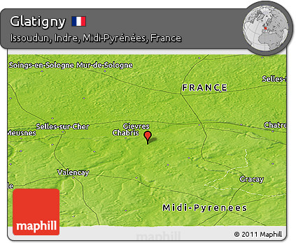 Physical Panoramic Map of Glatigny