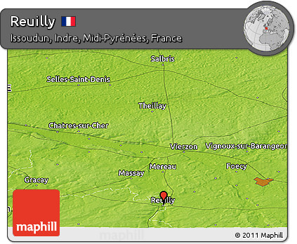 Physical Panoramic Map of Reuilly