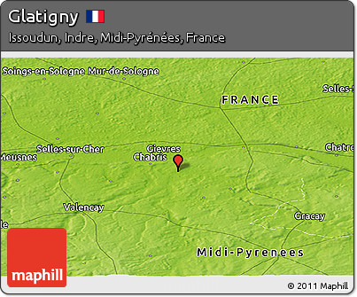 Physical Panoramic Map of Glatigny
