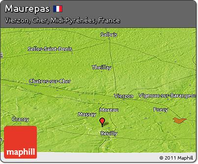 Physical Panoramic Map of Maurepas