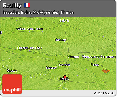 Physical Panoramic Map of Reuilly