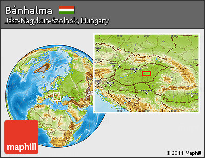 Physical Location Map of Bánhalma