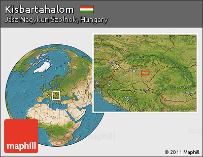 Satellite Location Map of Kisbartahalom