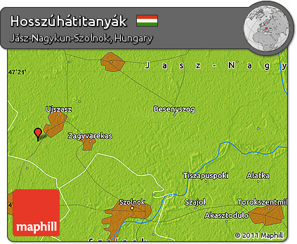 Physical Map of Hosszúhátitanyák