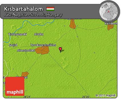 Physical Map of Kisbartahalom