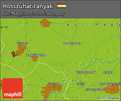 Physical Map of Hosszúhátitanyák