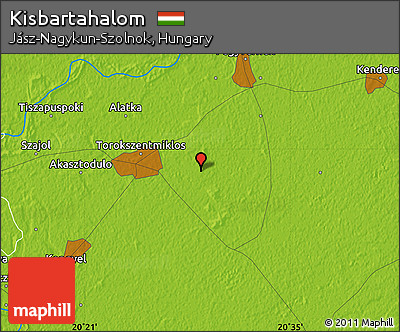 Physical Map of Kisbartahalom
