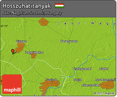 Physical Map of Hosszúhátitanyák